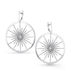 Серьги из белого золота Мастер Бриллиант 05M2-200037-00-00 с бриллиантом 05M2-200037-00-00 фото