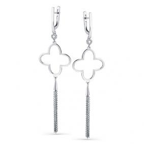 Серьги из белого золота Мастер Бриллиант 05M2-200042-00-00 с бриллиантом 05M2-200042-00-00 фото