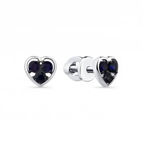 Серьги из белого золота Мастер Бриллиант 05M2-202039-00-02 с сапфиром 05M2-202039-00-02 фото