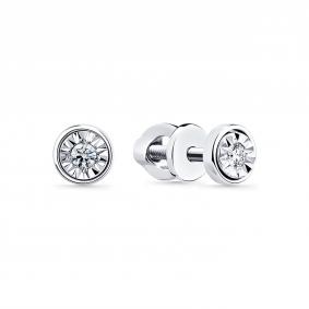 Серьги из белого золота Мастер Бриллиант 05M2-202053-00-00 с бриллиантом 05M2-202053-00-00 фото