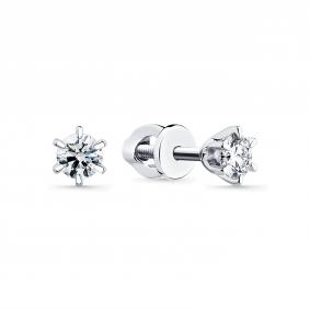 Серьги из белого золота Мастер Бриллиант 05M2-202055-00-00 с бриллиантом 05M2-202055-00-00 фото