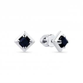 Серьги из белого золота Мастер Бриллиант 05M2-202077-00-02 с сапфиром 05M2-202077-00-02 фото