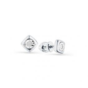 Серьги из белого золота Мастер Бриллиант 05M2-202105-00-00 с бриллиантом 05M2-202105-00-00 фото