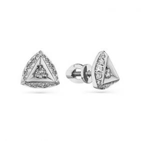 Серьги из белого золота Мастер Бриллиант 05M2-202123-00-00 с бриллиантом 05M2-202123-00-00 фото