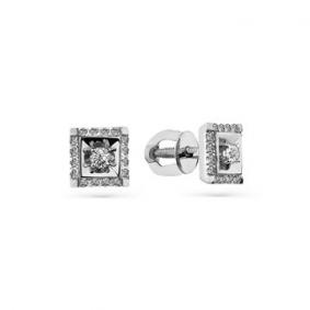 Серьги из белого золота Мастер Бриллиант 05M2-202129-00-00 с бриллиантом 05M2-202129-00-00 фото