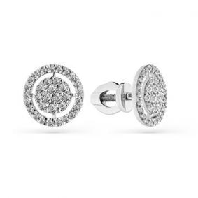 Серьги из белого золота Мастер Бриллиант 05M2-202142-00-00 с бриллиантом 05M2-202142-00-00 фото