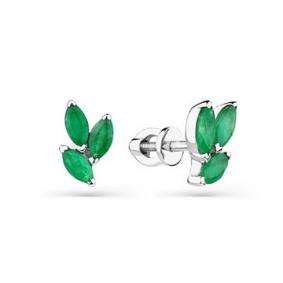 Серьги из белого золота Мастер Бриллиант 05M2-202168-00-01 с изумрудом 05M2-202168-00-01 фото