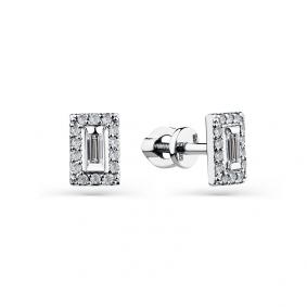 Серьги из белого золота Мастер Бриллиант 05M2-202173-00-00 с бриллиантом 05M2-202173-00-00 фото