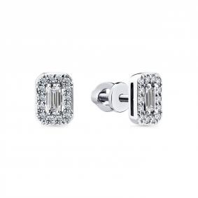 Серьги из белого золота Мастер Бриллиант 05M2-202215-00-00 с бриллиантом 05M2-202215-00-00 фото