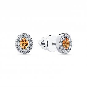 Серьги из белого золота Мастер Бриллиант 05M2-202231-01-47 с бриллиантом и сапфиром 05M2-202231-01-47 фото