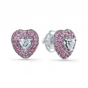 Серьги из белого золота Мастер Бриллиант 05M2-202232-00-55 с бриллиантом и сапфиром 05M2-202232-00-55 фото