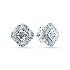 Серьги из белого золота Мастер Бриллиант 05M2-202234-00-00 с бриллиантом 05M2-202234-00-00 фото