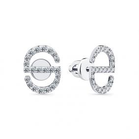 Серьги из белого золота Мастер Бриллиант 05M2-202250-00-00 с бриллиантом 05M2-202250-00-00 фото