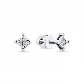 Серьги из белого золота Мастер Бриллиант 05M2-202255-00-00 с бриллиантом 05M2-202255-00-00 фото