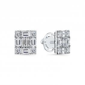 Серьги из белого золота Мастер Бриллиант 05M2-202261-01-00 с бриллиантом 05M2-202261-01-00 фото