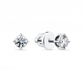 Серьги из белого золота Мастер Бриллиант 05M2-202262-00-00 с бриллиантом 05M2-202262-00-00 фото