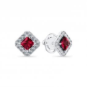 Серьги из белого золота Мастер Бриллиант 05M2-202275-00-18 с бриллиантом и турмалином 05M2-202275-00-18 фото