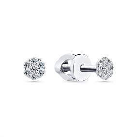 Серьги из белого золота Мастер Бриллиант 05M2-202288-00-70 с бриллиантом 05M2-202288-00-70 фото
