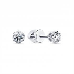 Серьги из белого золота Мастер Бриллиант 05M2-202289-00-00 с бриллиантом 05M2-202289-00-00 фото