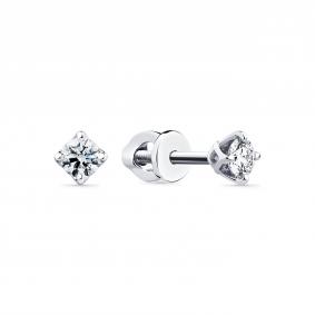 Серьги из белого золота Мастер Бриллиант 05M2-202297-00-00 с бриллиантом 05M2-202297-00-00 фото