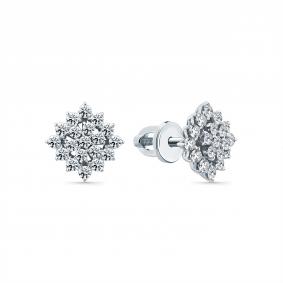 Серьги из белого золота Мастер Бриллиант 05M2-202300-00-00 с бриллиантом 05M2-202300-00-00 фото