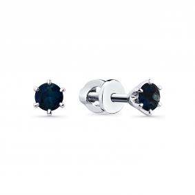 Серьги из белого золота Мастер Бриллиант 05M2-204141-00-02 с сапфиром 05M2-204141-00-02 фото