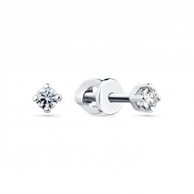 Серьги из белого золота Мастер Бриллиант 05M2-204163-01-00 с бриллиантом 05M2-204163-01-00 фото