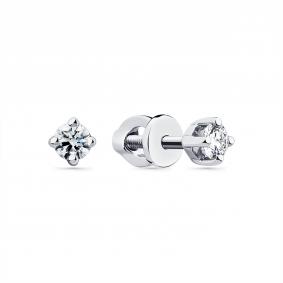 Серьги из белого золота Мастер Бриллиант 05M2-204207-00-00 с бриллиантом 05M2-204207-00-00 фото