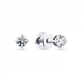 Серьги из белого золота Мастер Бриллиант 05M2-204315-00-00 с бриллиантом 05M2-204315-00-00 фото