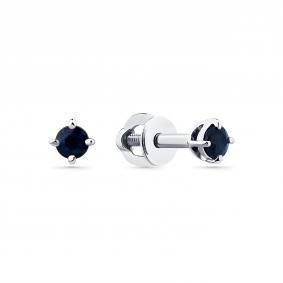 Серьги из белого золота Мастер Бриллиант 05M2-204315-00-02 с сапфиром 05M2-204315-00-02 фото