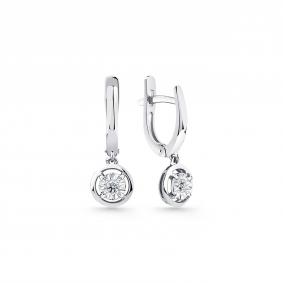 Серьги из белого золота Мастер Бриллиант 05M2-205265-01-00 с бриллиантом 05M2-205265-01-00 фото