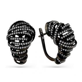 Серьги из белого золота Мастер Бриллиант 05M2-205439-01-00 с бриллиантом 05M2-205439-01-00 фото