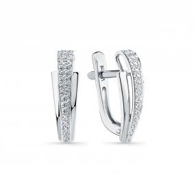 Серьги из белого золота Мастер Бриллиант 05M2-206812-00-00 с бриллиантом 05M2-206812-00-00 фото