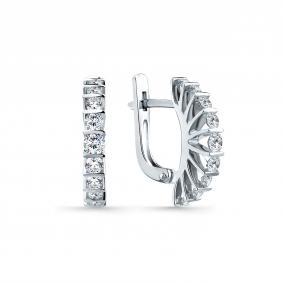 Серьги из белого золота Мастер Бриллиант 05M2-206948-00-00 с бриллиантом 05M2-206948-00-00 фото