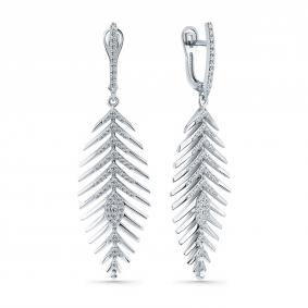 Серьги из белого золота Мастер Бриллиант 05M2-207059-00-00 с бриллиантом 05M2-207059-00-00 фото