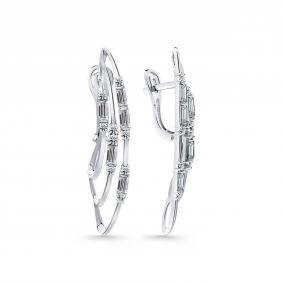 Серьги из белого золота Мастер Бриллиант 05M2-207253-00-00 с бриллиантом 05M2-207253-00-00 фото