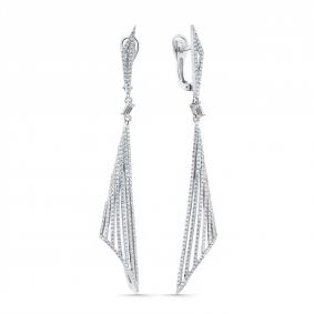 Серьги из белого золота Мастер Бриллиант 05M2-207403-00-00 с бриллиантом 05M2-207403-00-00 фото