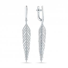 Серьги из белого золота Мастер Бриллиант 05M2-207451-00-00 с бриллиантом 05M2-207451-00-00 фото