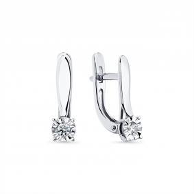 Серьги из белого золота Мастер Бриллиант 05M2-207515-00-00 с бриллиантом 05M2-207515-00-00 фото