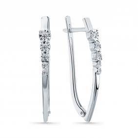 Серьги из белого золота Мастер Бриллиант 05M2-207611-00-00 с бриллиантом 05M2-207611-00-00 фото