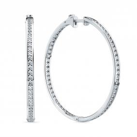 Серьги из белого золота Мастер Бриллиант 05M2-207635-00-00 с бриллиантом 05M2-207635-00-00 фото