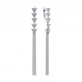 Серьги из белого золота Мастер Бриллиант 05M2-207705-00-00 с бриллиантом 05M2-207705-00-00 фото