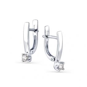 Серьги из белого золота Мастер Бриллиант 05M2-207826-00-00-7 с бриллиантом 05M2-207826-00-00-7 фото