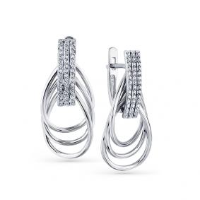 Серьги из белого золота Мастер Бриллиант 05M2-207872-00-00 с бриллиантом 05M2-207872-00-00 фото