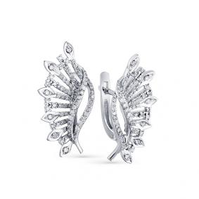 Серьги из белого золота Мастер Бриллиант 05M2-207880-00-00 с бриллиантом 05M2-207880-00-00 фото