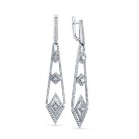 Серьги из белого золота Мастер Бриллиант 05M2-207881-00-00 с бриллиантом 05M2-207881-00-00 фото