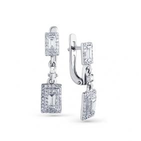 Серьги из белого золота Мастер Бриллиант 05M2-207904-00-00 с бриллиантом 05M2-207904-00-00 фото