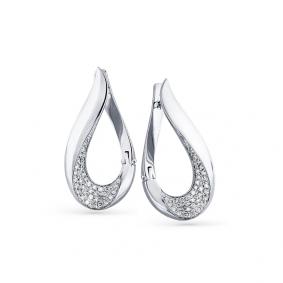 Серьги из белого золота Мастер Бриллиант 05M2-207928-00-00 с бриллиантом 05M2-207928-00-00 фото