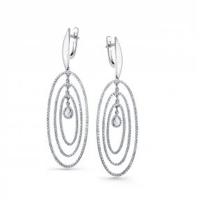 Серьги из белого золота Мастер Бриллиант 05M2-207995-00-00 с бриллиантом 05M2-207995-00-00 фото