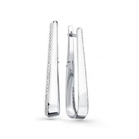 Серьги из белого золота Мастер Бриллиант 05M2-208022-00-70 с бриллиантом 05M2-208022-00-70 фото